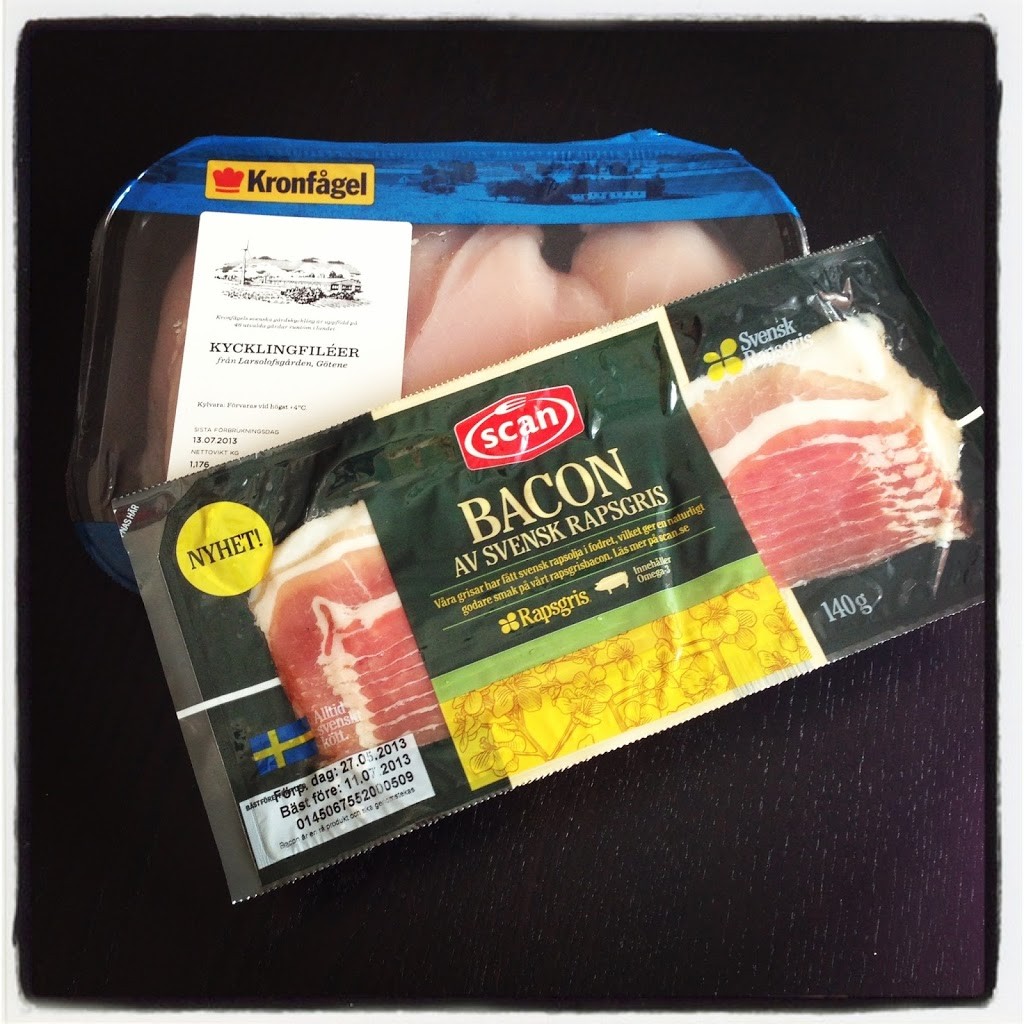 Grillad baconlindad kycklinfilé